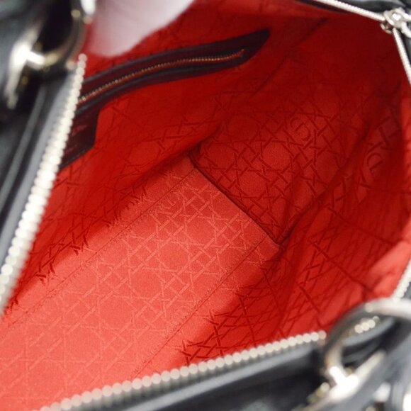 Christian Dior Black Lambskin Lady Dior Cannage 2way Handbag - Picture 3 of 9